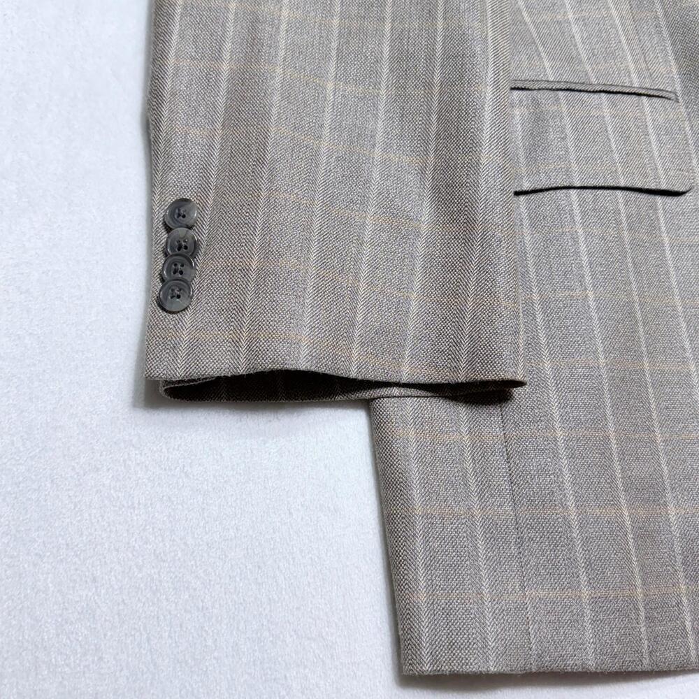 Joseph Abboud American Soft Sport Coat Men's 44L Silk Wool Windowpane Herringbon